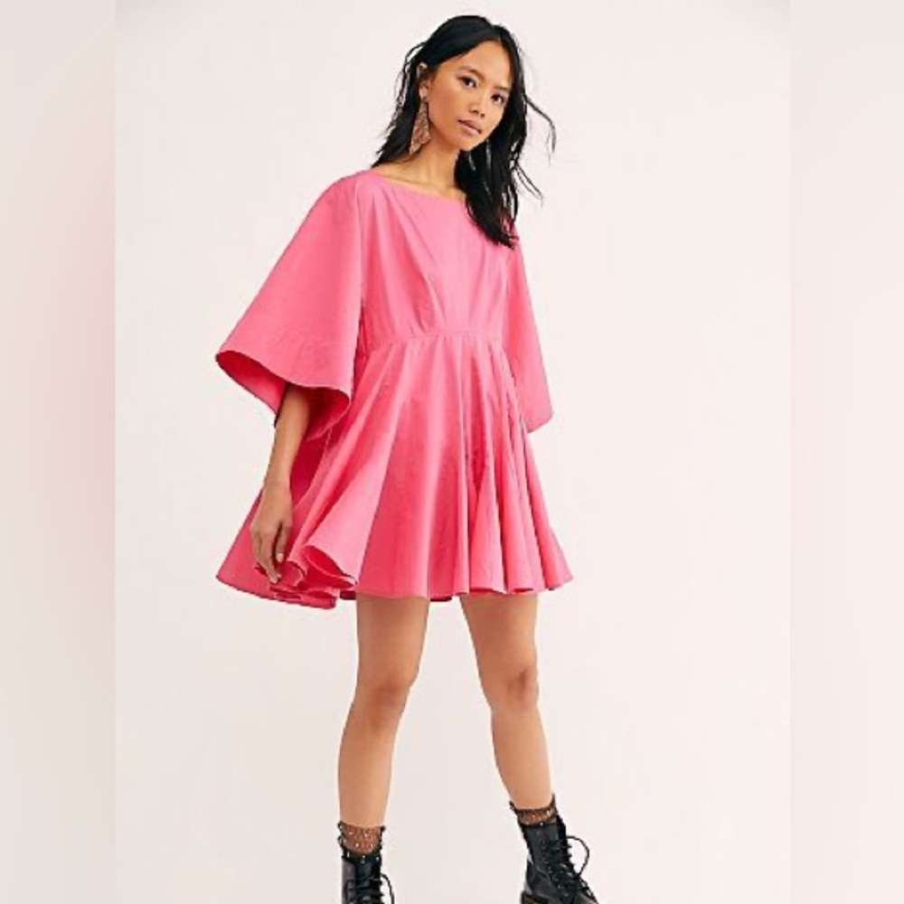 Free People Pink Flare Tunic Dress